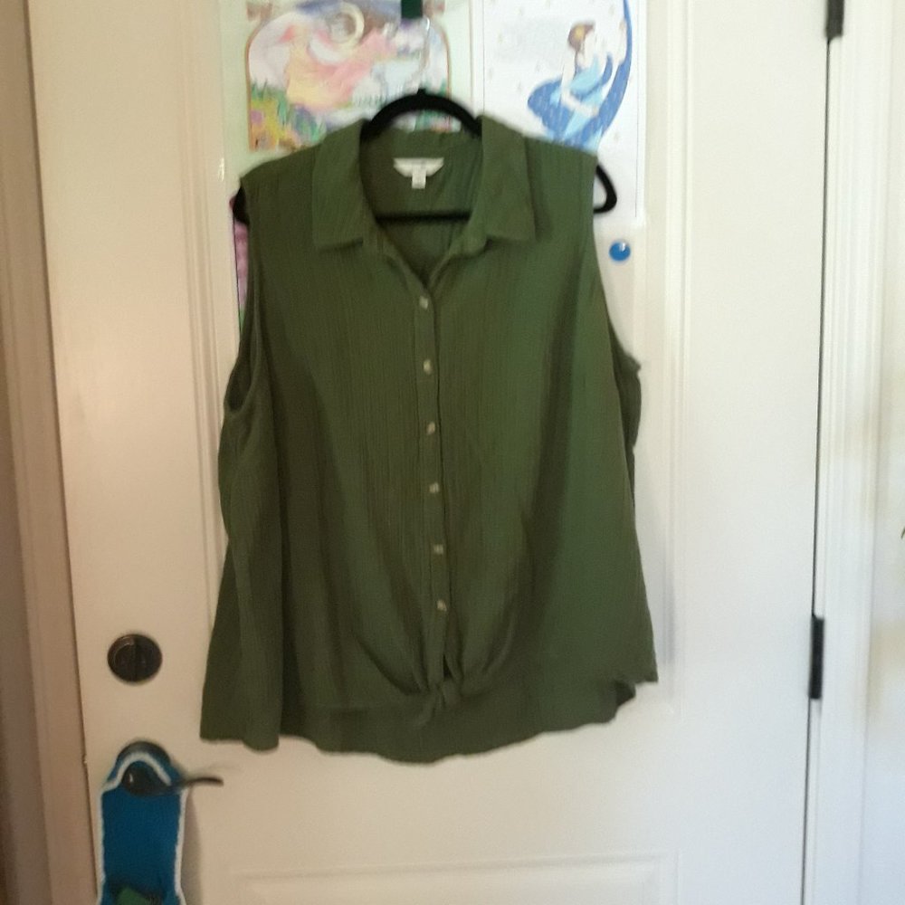 2xl Olive Green Summer top